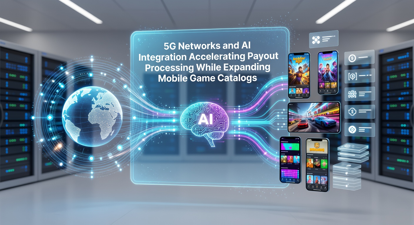 5G network towers and AI data processing visualization for mobile platforms