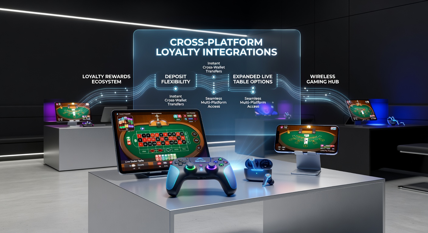 Diagram showing cross-platform loyalty system linking deposits and live tables on mobile devices