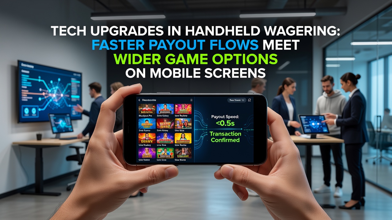 Diverse selection of mobile casino games displayed on handheld device with payout indicators