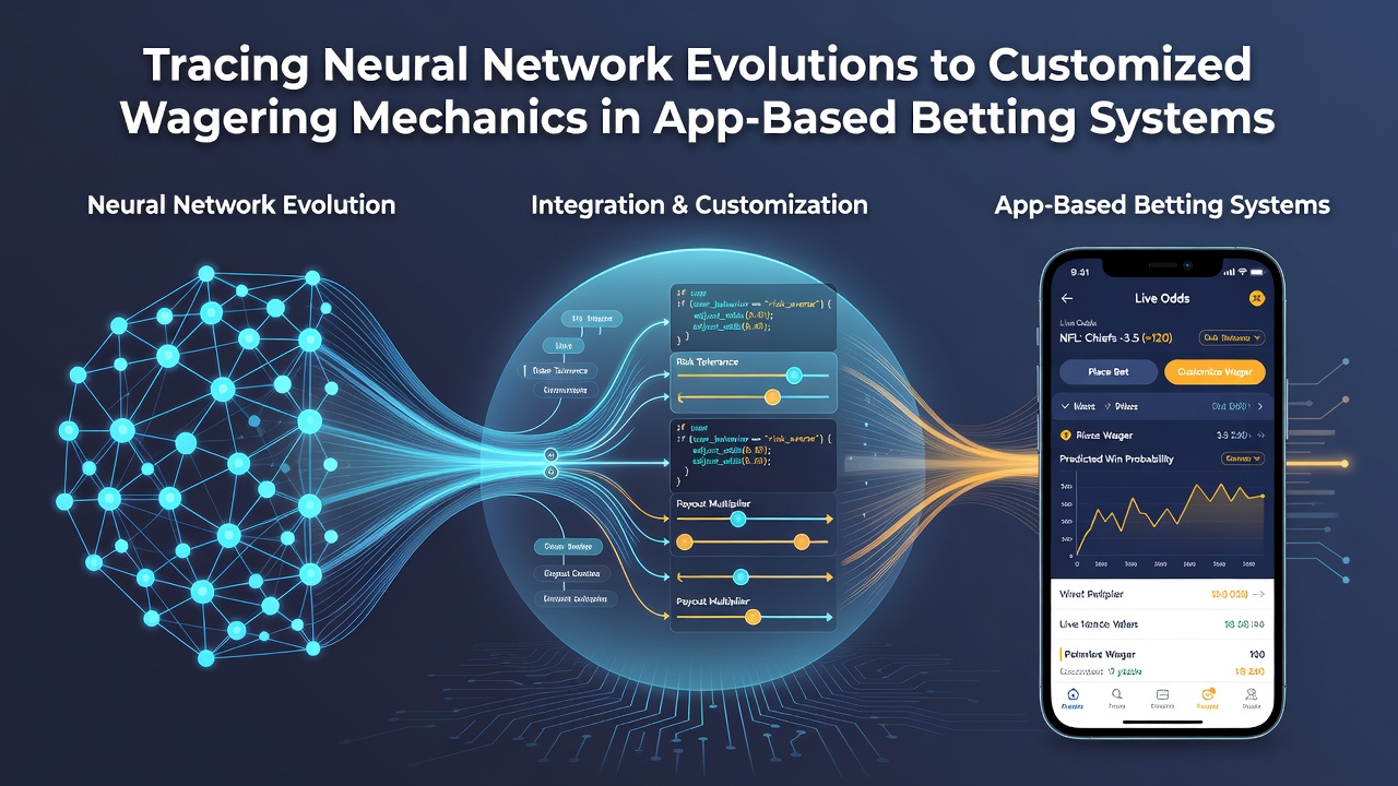 Diagram showing progression of neural network layers applied to betting app interfaces and user data flows