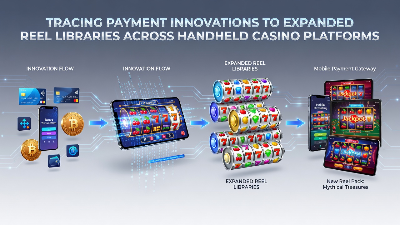 Mobile casino interface showing diverse slot reel options on a handheld device with seamless payment integration icons